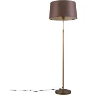 QAZQA Lampadaire intelligent bronze avec abat-jour marron 45 cm avec Wifi A60 - Parte