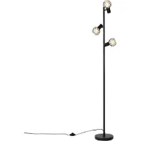 QAZQA Lampadaire intelligent noir réglable avec 3 Wifi P45 - Mesh