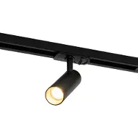 QAZQA Système d'éclairage sur rail moderne avec 5 spots noirs monophasé GU10 35mm - Iconic Jeana Luxe