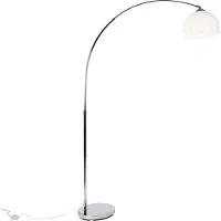 QAZQA Lampe d'arc intelligente chromée avec abat-jour blanc, y compris Wifi A60 - Arc Basic