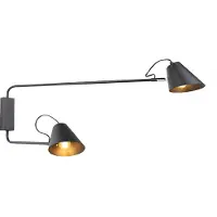 QAZQA Applique murale moderne intelligente noire 2 lumières réglable WiFi A60 incluse - Lune