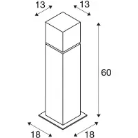 SLV Lampe de terrasse Square Pole 60 cm