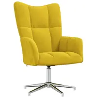 vidaXL Fauteuil relax jaune moutarde velours