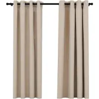 vidaXL Rideaux occultants aspect lin avec œillets 2pcs beige 140x175cm