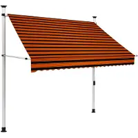 vidaXL Store rétractable manuel 200 cm Orange et marron