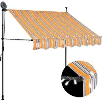 vidaXL store manuell ausziehbar mit LED 100 cm gelb und blau