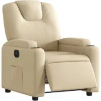 vidaXL Fauteuil relax électrique Crème Tissu