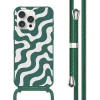 IMoshion Coque design en silicone avec cordon Apple iPhone 15 Pro Max - Petrol Green Groovy