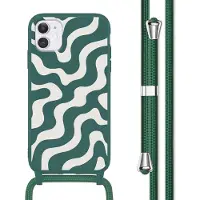 IMoshion Coque design en silicone avec cordon Apple iPhone 11 - Petrol Green Groovy