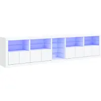 vidaXL Sideboard avec lampes LED blanc 283x37x67 cm