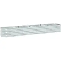 vidaXL Lit surélevé de jardin 400 x 80 x 44 cm Acier galvanisé argenté