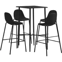 vidaXL Ensemble de bar 5 pièces tissu noir