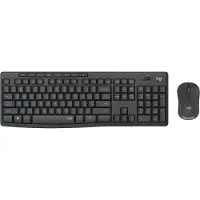 Logitech MK295 Silent, Full Size (100%), Wireless, RF Wireless, QWERTY, Graphite, Souris incluse