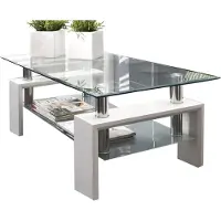 Rousseau Table basse Alana panneau de particules/verre - blanc