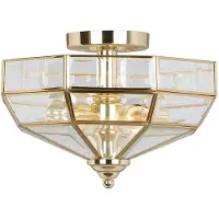 Elstead Lighting Plafonnier Old Park doré 2xE27x60W en métal, dimensions : 23x32x32 cm, IP20, Elstead