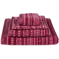 Pip studio Gant de Toilette Pip Studio Geometric Print Dark Pink (Lot de 3)