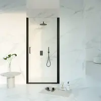 FortiFura Galeria Porte de douche - 100x200 - Profil - verre de sécurité - anti-calcaire - noir mat SW1122491