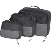Bo Camp Ensemble de cubes pour voyage 3 pcs Noir