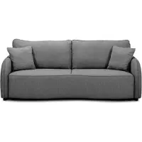 Aucune Canapé convertible BARI 3 places - Tissu anthracite - Coffre de rangement - L215 x H89 x P100 cm