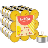 Bolsius Lot de 144 bougies chauffe-plat d'extérieur à la citronelle