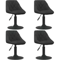 vidaXL Chaise de salle à manger 4 pcs. Pivotantes Noir Velours