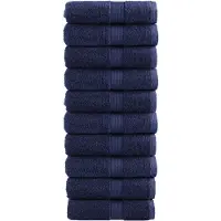 vidaXL Serviettes d'invité de qualité sup. SOLUND 10 pcs bleu marine