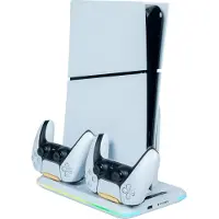 Nacon Support De Console Vertical Avec Ventilateur Pour Playstation 5 Slim Blanc (ps5schargestandfan)