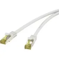 Renkforce Câble de raccordement réseau RJ45 S/FTP Renkforce -[1x RJ45 mâle -1x RJ45 mâle] -5 m -gris avec cliquet d'encastrement, ignifuge