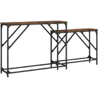 vidaXL Tables console gigognes 2 pcs chêne fumé bois d'ingénierie