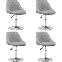 vidaXL Chaise de salle à manger 4 pcs. Pivotantes Gris clair Velours