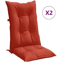 vidaXL Coussins de chaise à haut dossier 2 pcs. Melange Rouge 120x50x7 cm Tissu