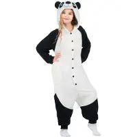 MOM Infant Panda Kigurumi Bear With Hood And Tail Costume Blanc M Enfants