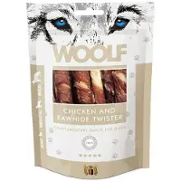 Woolf Chicken And Rawhide Twister Peau séchée enveloppée de poulet 100g