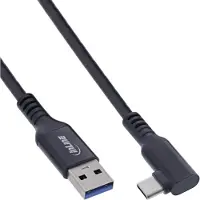 InLine Câble USB 3.2 Gen.1, USB-C mâle coudé - USB-A mâle pour VR, noir, 5m