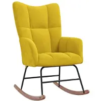vidaXL Chaise à bascule Jaune moutarde Velours
