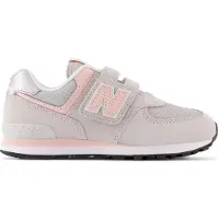 New Balance unisex pour enfant. PV574V1 Baskets 574 Core Hook & Loop en cuir gris (32.5 W), Plat, Velcro, Casuel, mode enfantine