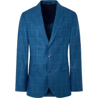 Hackett London pour homme. HM443310 Blazer Silk Wl Wpane blue (42/32), Bleu, Casuel, Laine, Classique