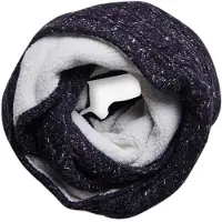 Superdry Femme Tricoté Torsade Gracie Snood En Maille, Bleu Marine &amp; Blanc, Taille: 82x31cm