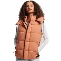 Superdry Femme Doudoune Courte Sans Manches Touchline Orange Taille: 38