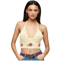 Superdry Femme Brassière en Crochet à Fleurs Crème Taille: 42