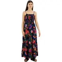 Superdry Smocked Cami Sleeveless Long Dress Multicolore S Femme
