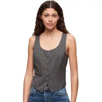 Superdry Femme Gilet au dos Satiné Gris Taille: 38