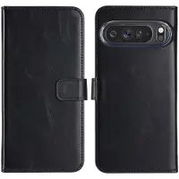 Selencia Étui portefeuille en cuir véritable pour Google Pixel 9 Pro XL - Noir