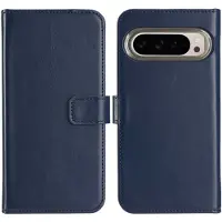 Selencia Étui portefeuille en cuir véritable Google Pixel 9 / 9 Pro - Bleu