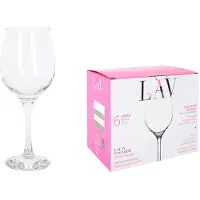 LAV Set Of 6 Wine/water Glasses Fame High 395ml Clair