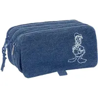 Safta Trousse à crayons triple en jean Disney Donald Duck
