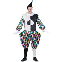 MOM Harlequin Hoodbacket Clishes Cuffs And Pants Costume Multicolore L Enfants