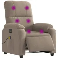 vidaXL Fauteuil de massage électrique Taupe Tissu microfibre