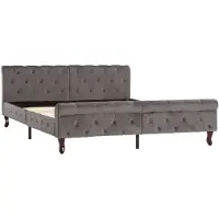 vidaXL Cadre de lit gris velours 160 x 200 cm