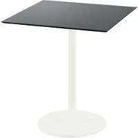 Veba Urban - Table de patio, structure blanche + plateau HPL noir, 70 x 70 cm, 1 pièce